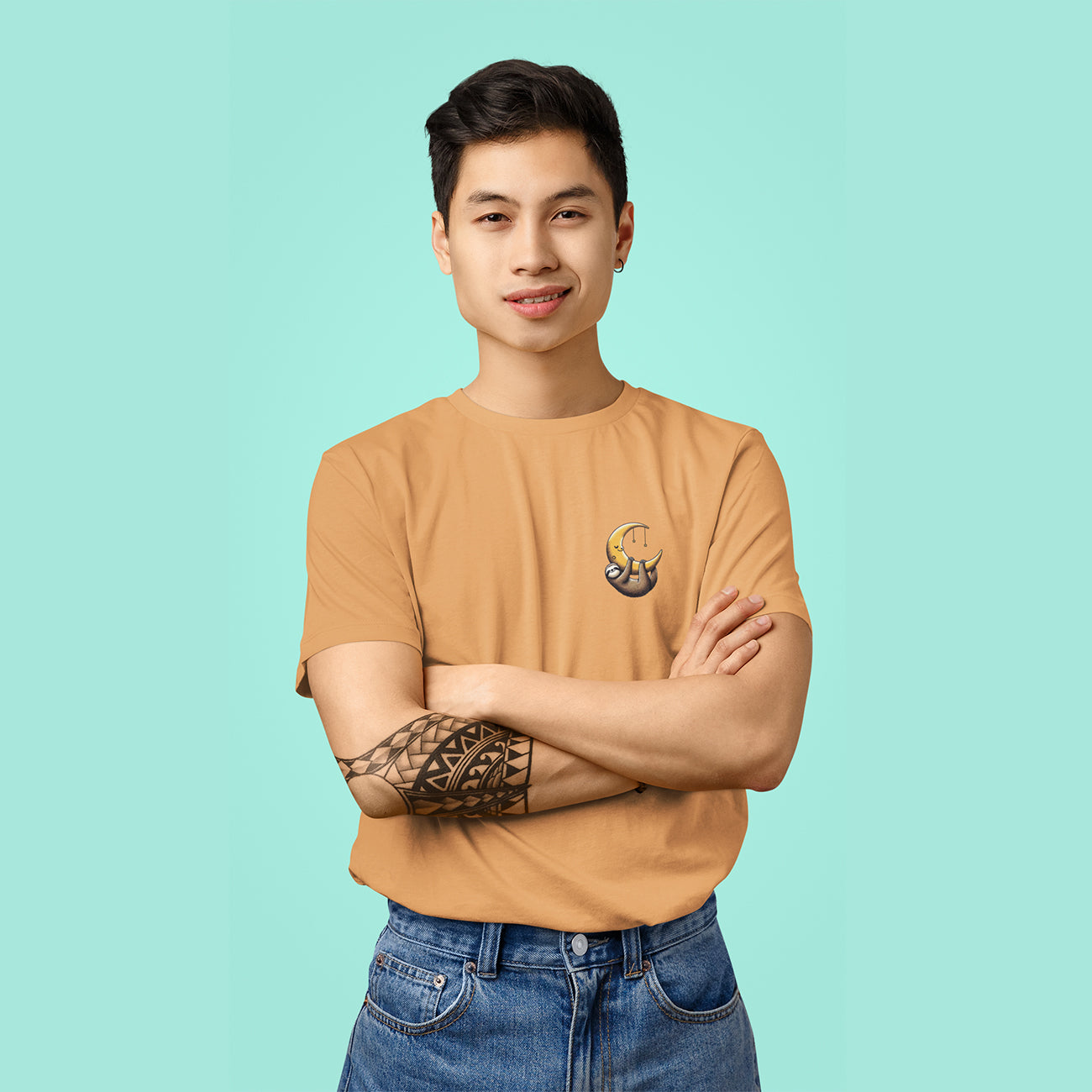 slothing-mustard-yellow-round-neck-t-shirt