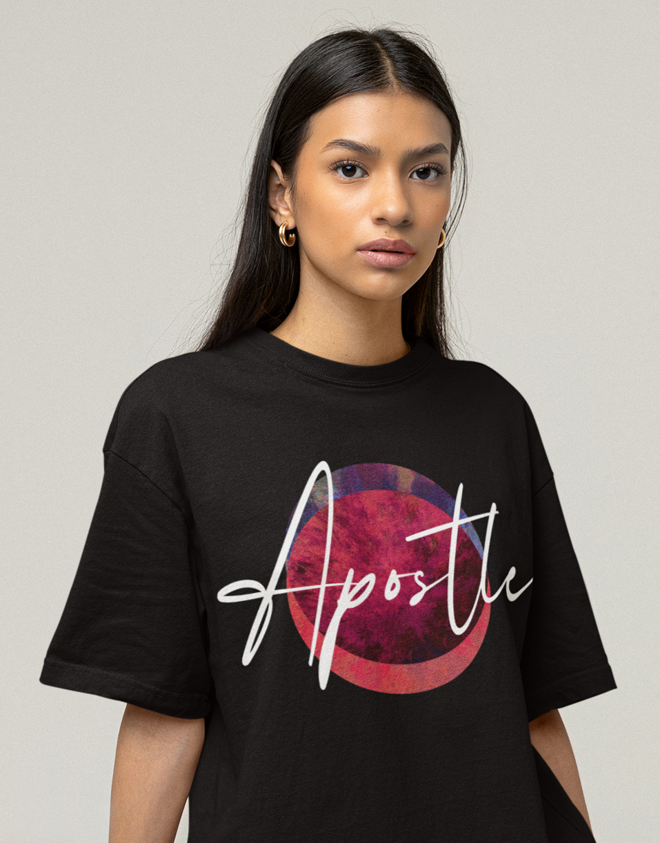APOSTLE: BLACK OVERSIZED T-SHIRT FOR WOMEN - Main Image