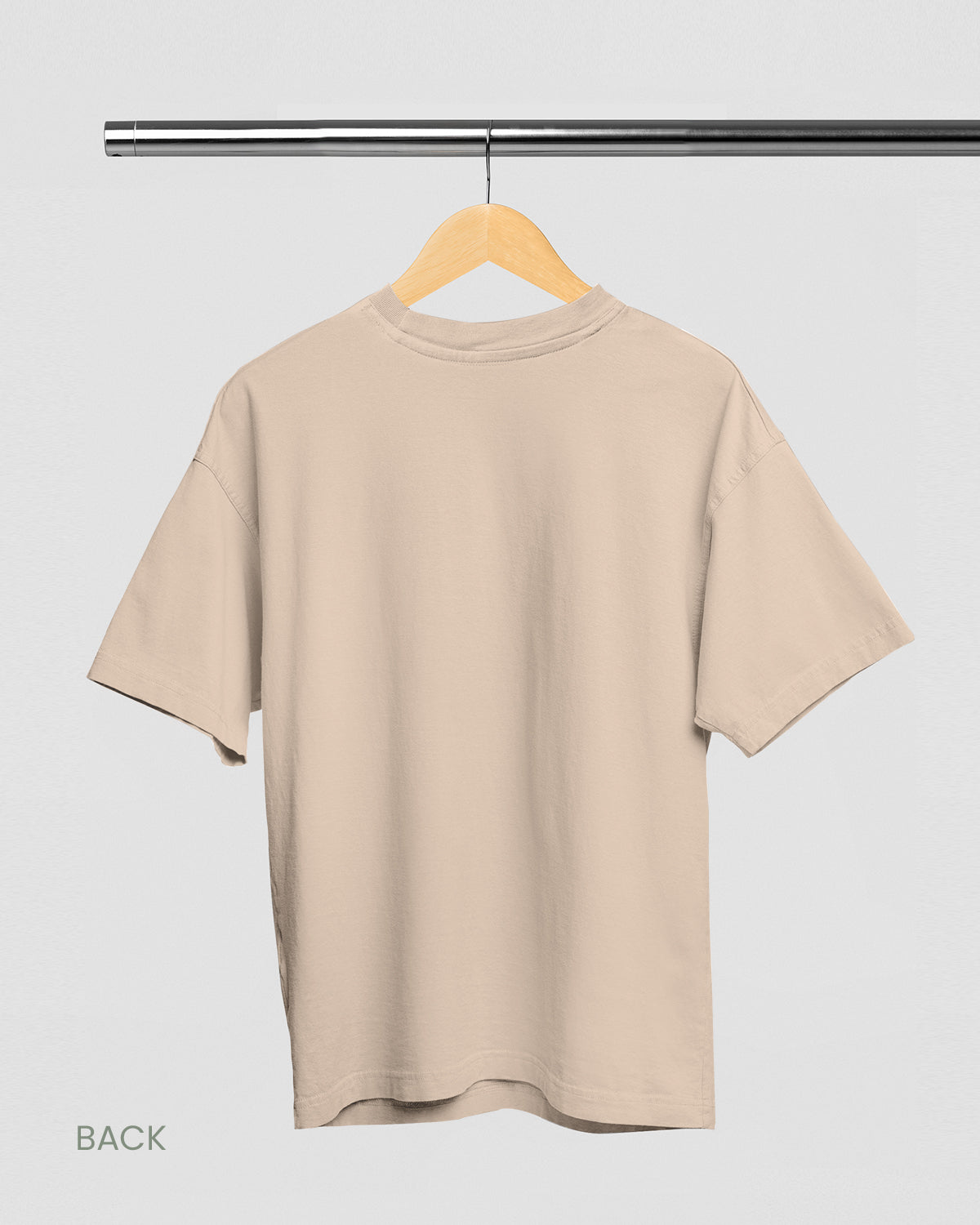 SOLID PLAIN: BEIGE PREMIUM OVERSIZED T-SHIRT