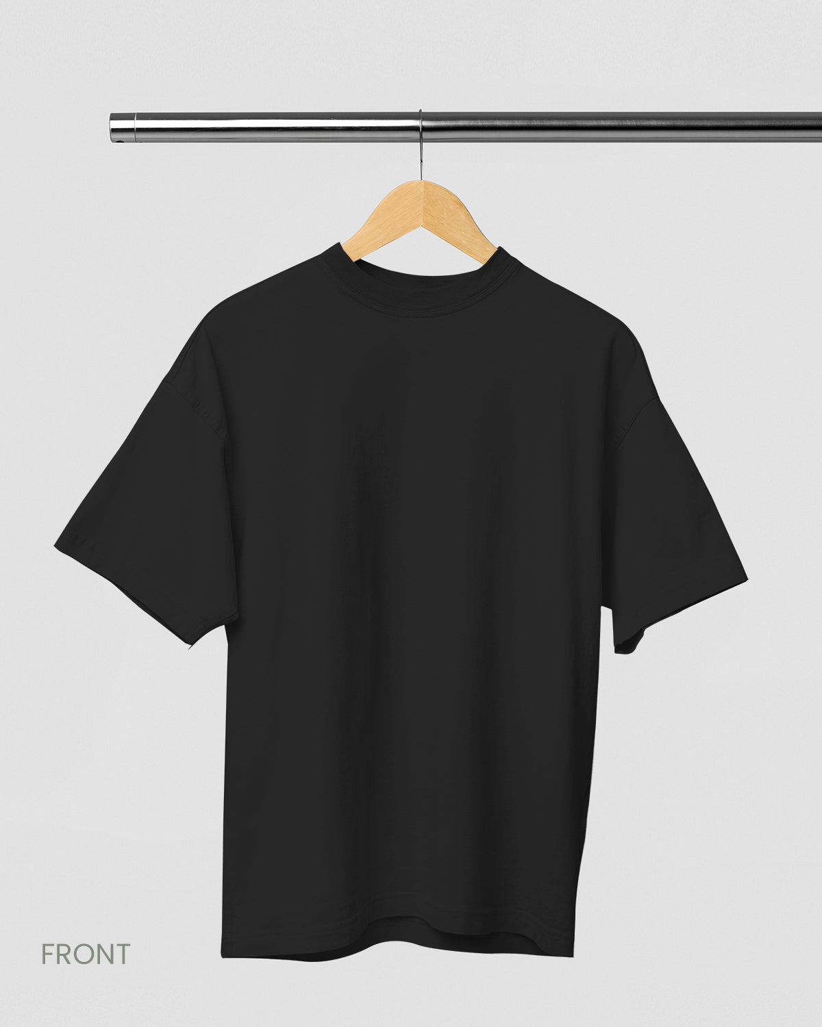 SOLID PLAIN BLACK OVERSIZED T-SHIRT FOR MEN