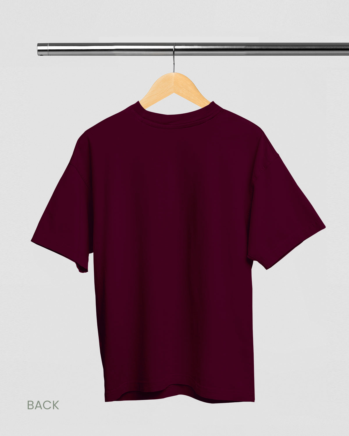 SOLID PLAIN: BURGUNDY OVERSIZED T-SHIRT FOR MEN
