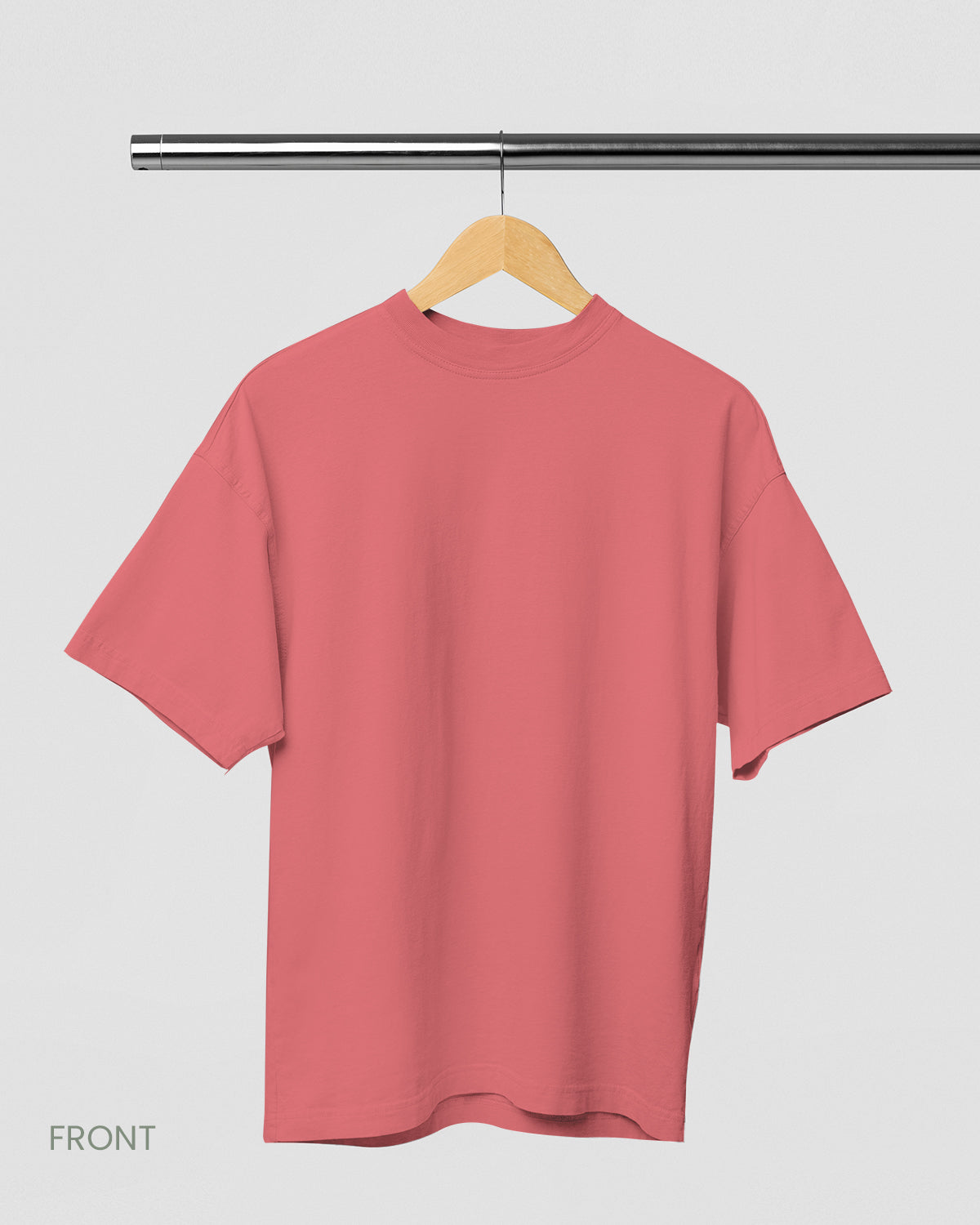 SOLID PLAIN DUSTY ROSE OVERSIZED T-SHIRT FOR MEN