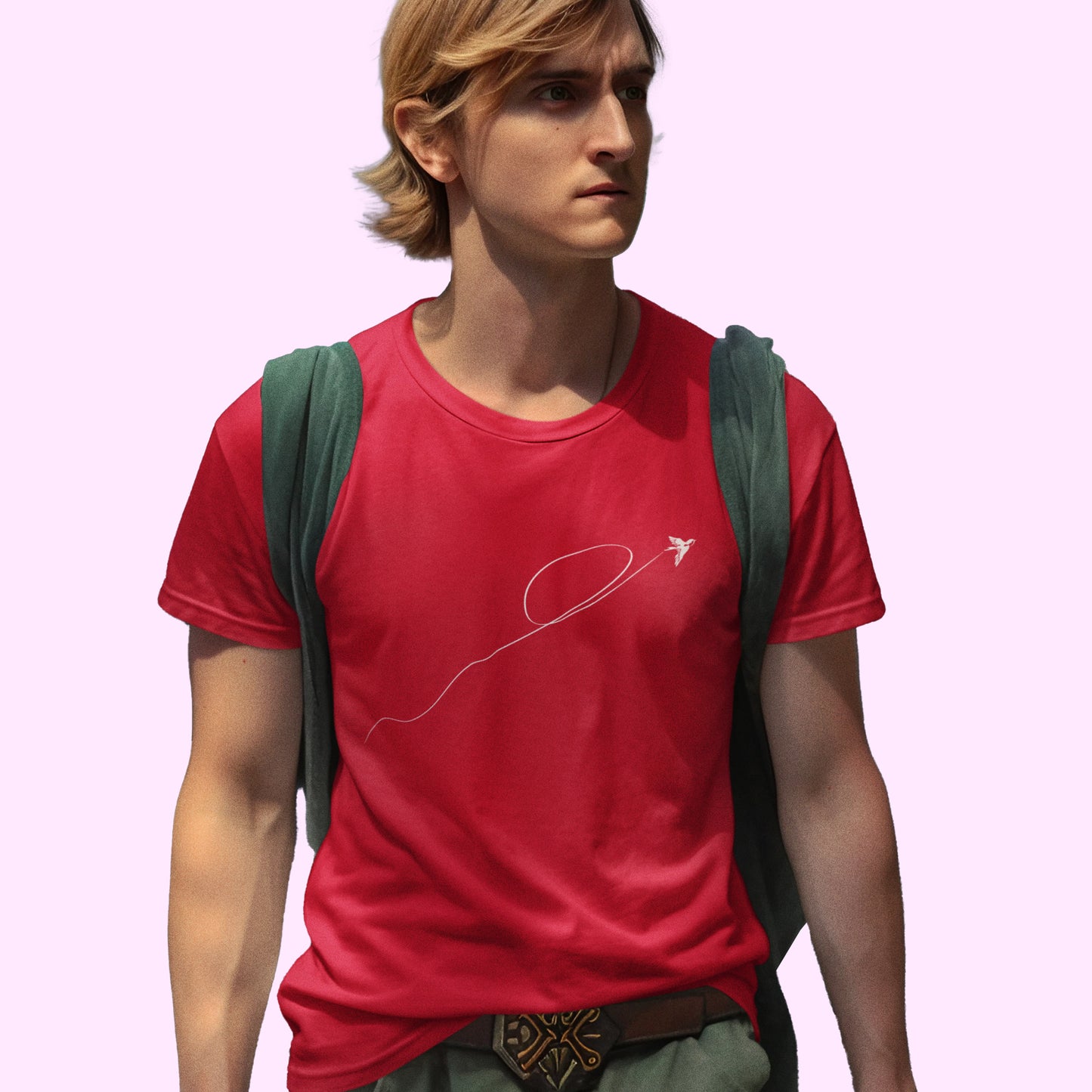 flight-red-round-neck-men-t-shirt