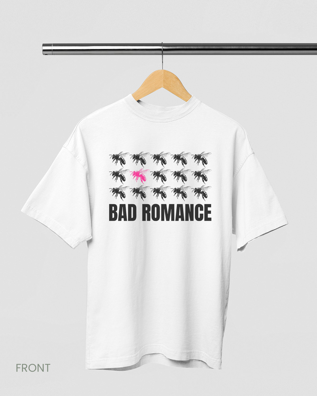 BAD ROMANCE: WHITE OVERSIZED T-SHIRT