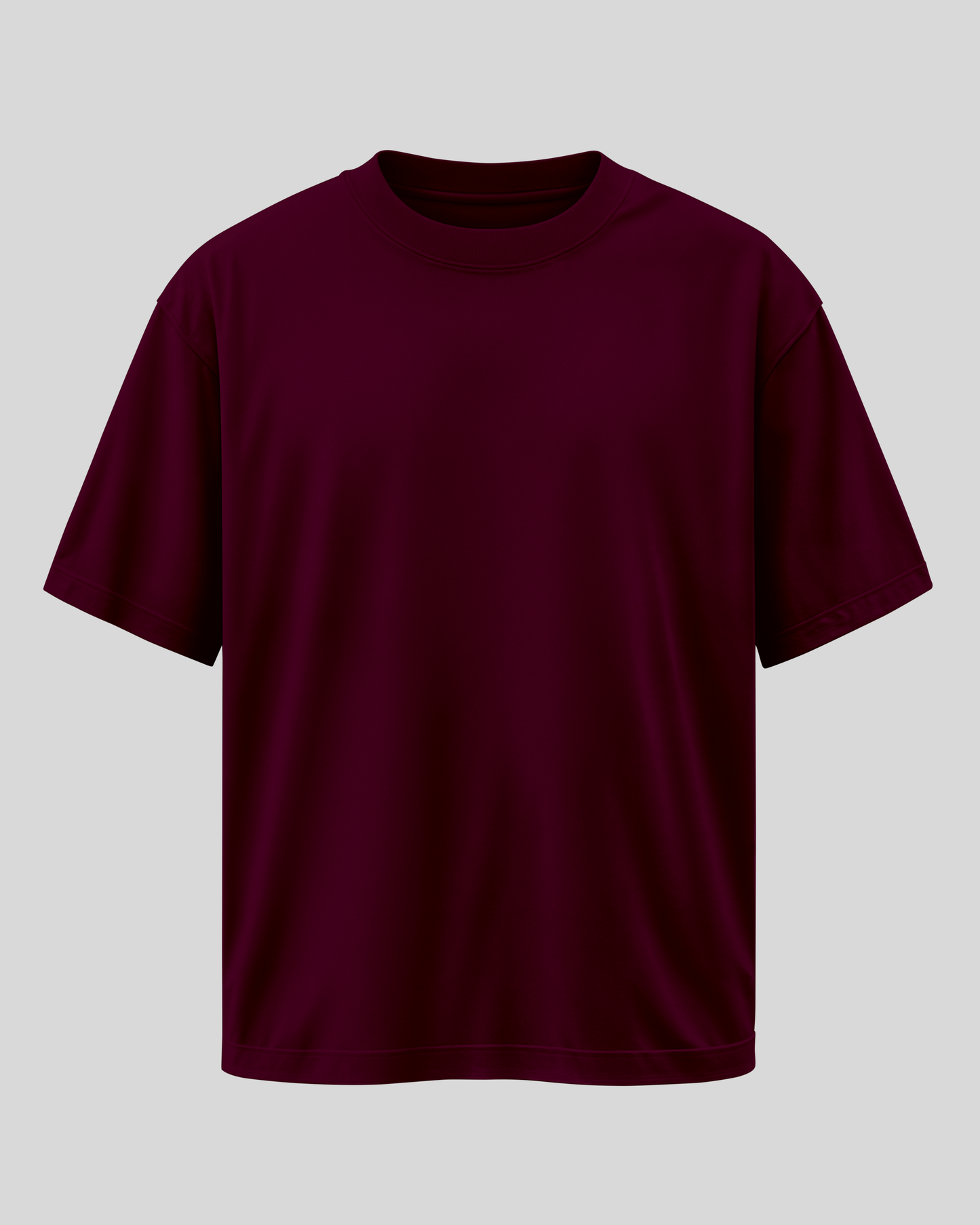 Burgundy Printed Oversized T-Shirt