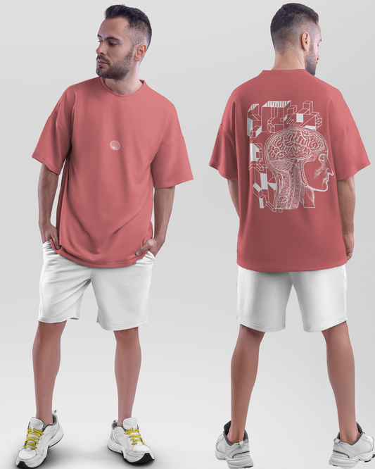 MIND GAMES: DUSTY ROSE OVERSIZED T-SHIRT FOR MEN
