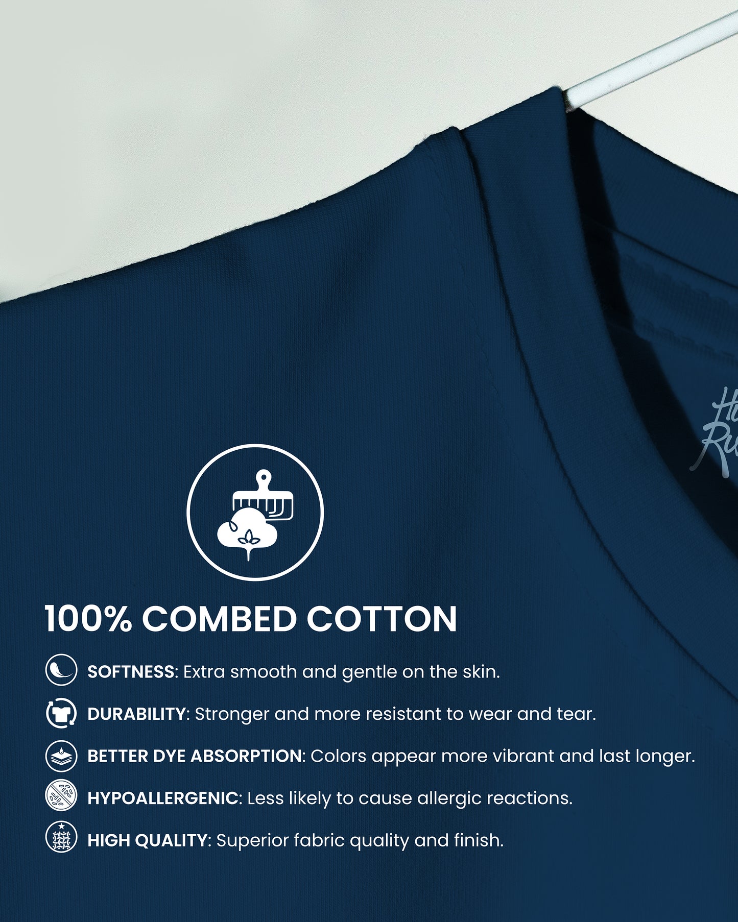 SOLID PLAIN NAVY BLUE OVERSIZED T-SHIRT FOR MEN