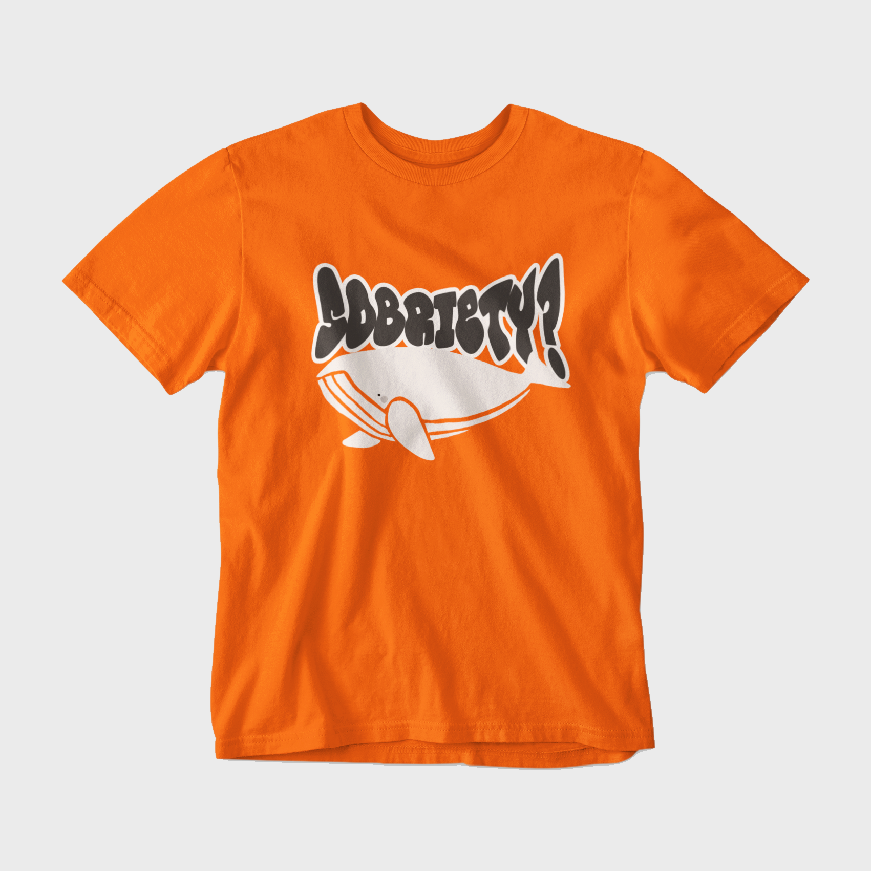 SOBRIETY Orange Round Neck T Shirt