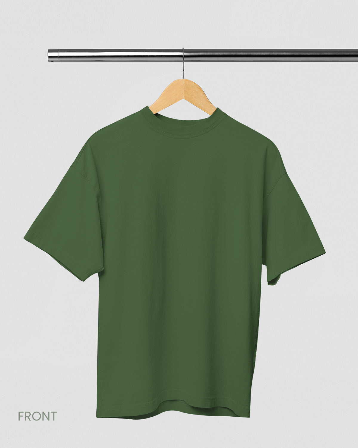 SOLID PLAIN: MILITARY GREEN PREMIUM OVERSIZED T-SHIRT