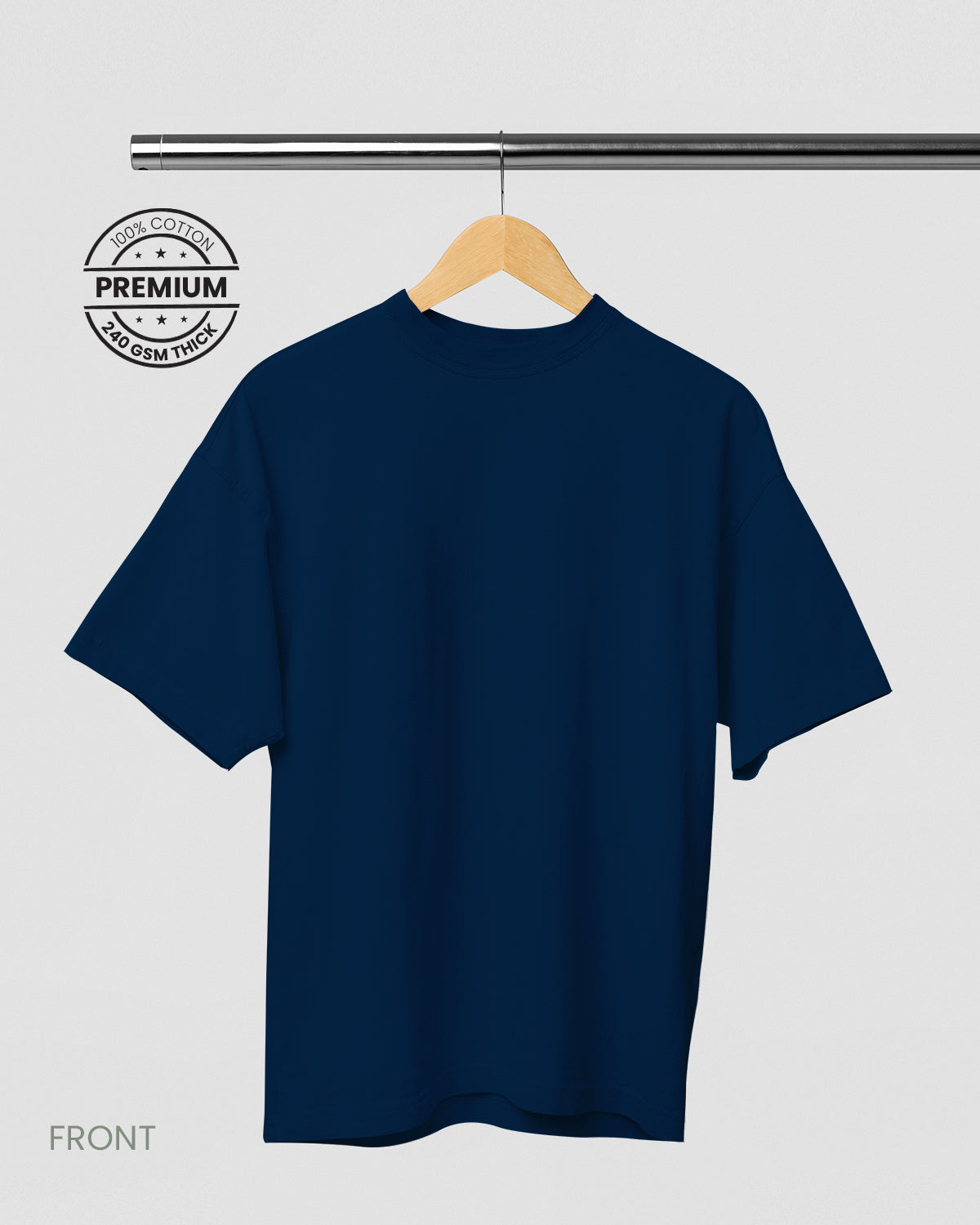 SOLID PLAIN: NAVY BLUE PREMIUM OVERSIZED T-SHIRT