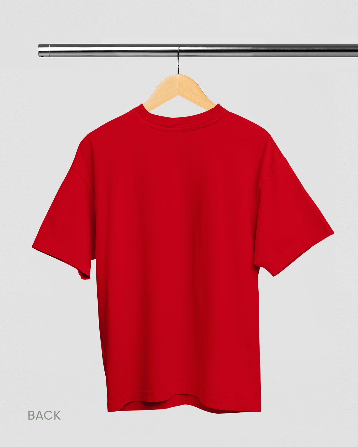 SOLID PLAIN: RED OVERSIZED T-SHIRT FOR MEN