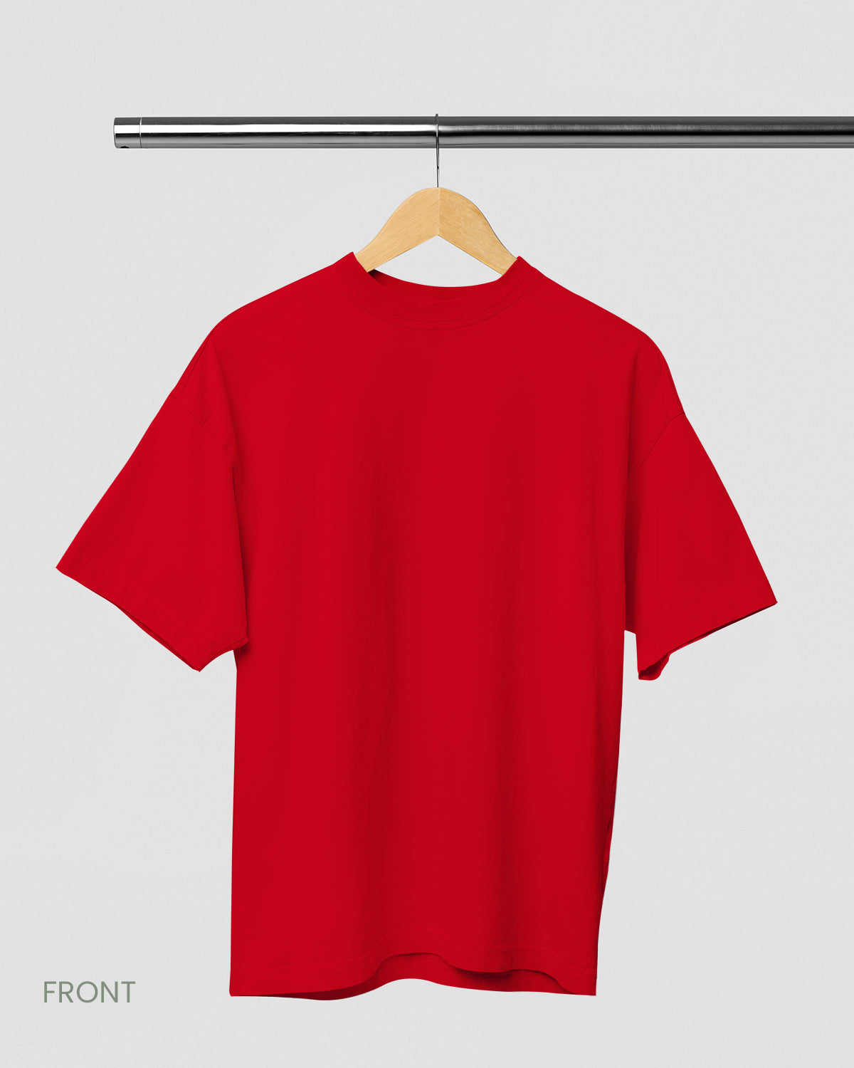 SOLID PLAIN: RED OVERSIZED T-SHIRT FOR MEN