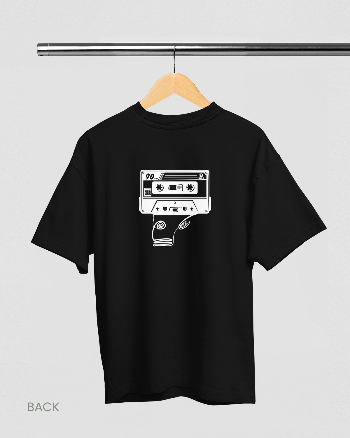 RETRO: BLACK OVERSIZED T-SHIRT FOR MEN