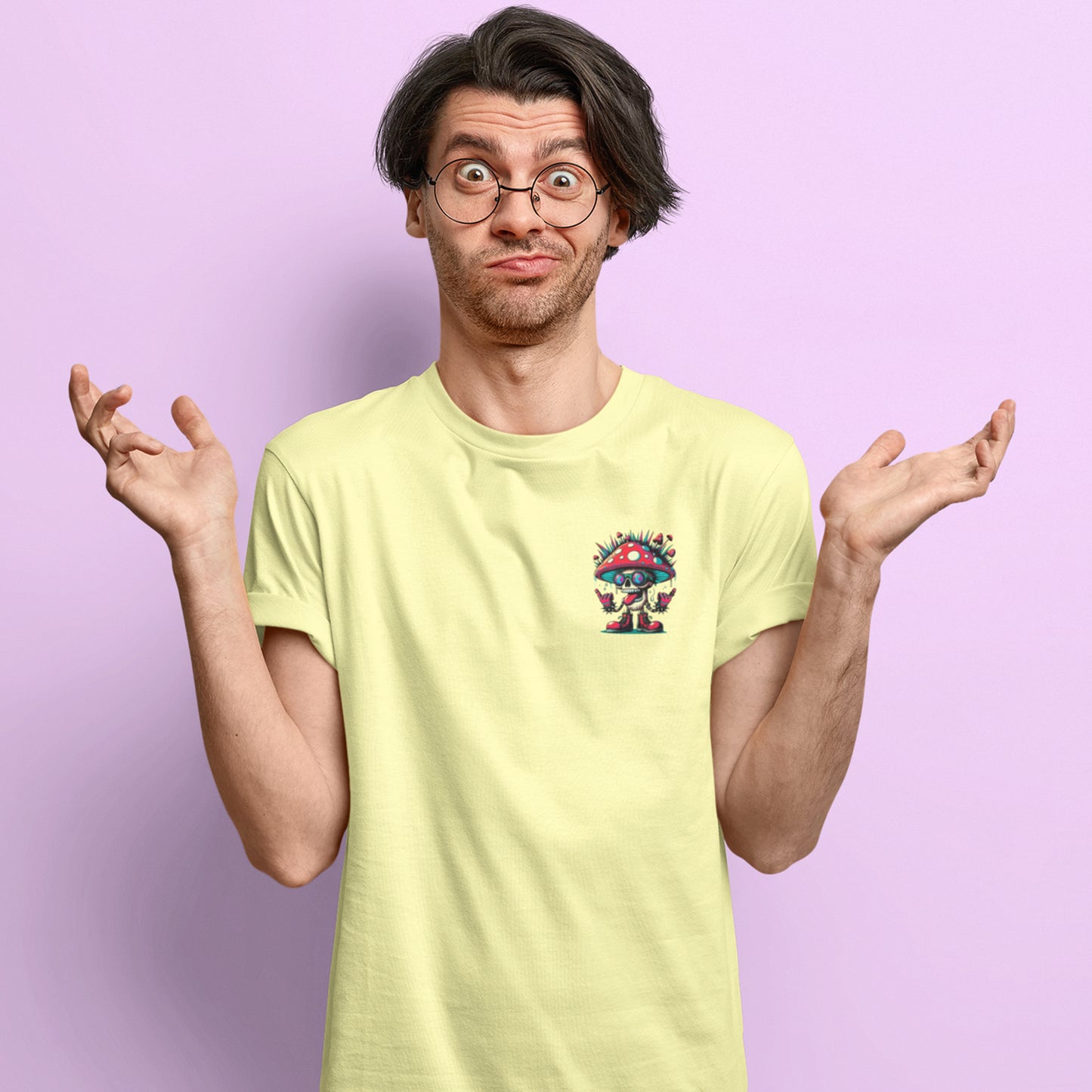 shroom-butter-yellow-round-neck-t-shirt
