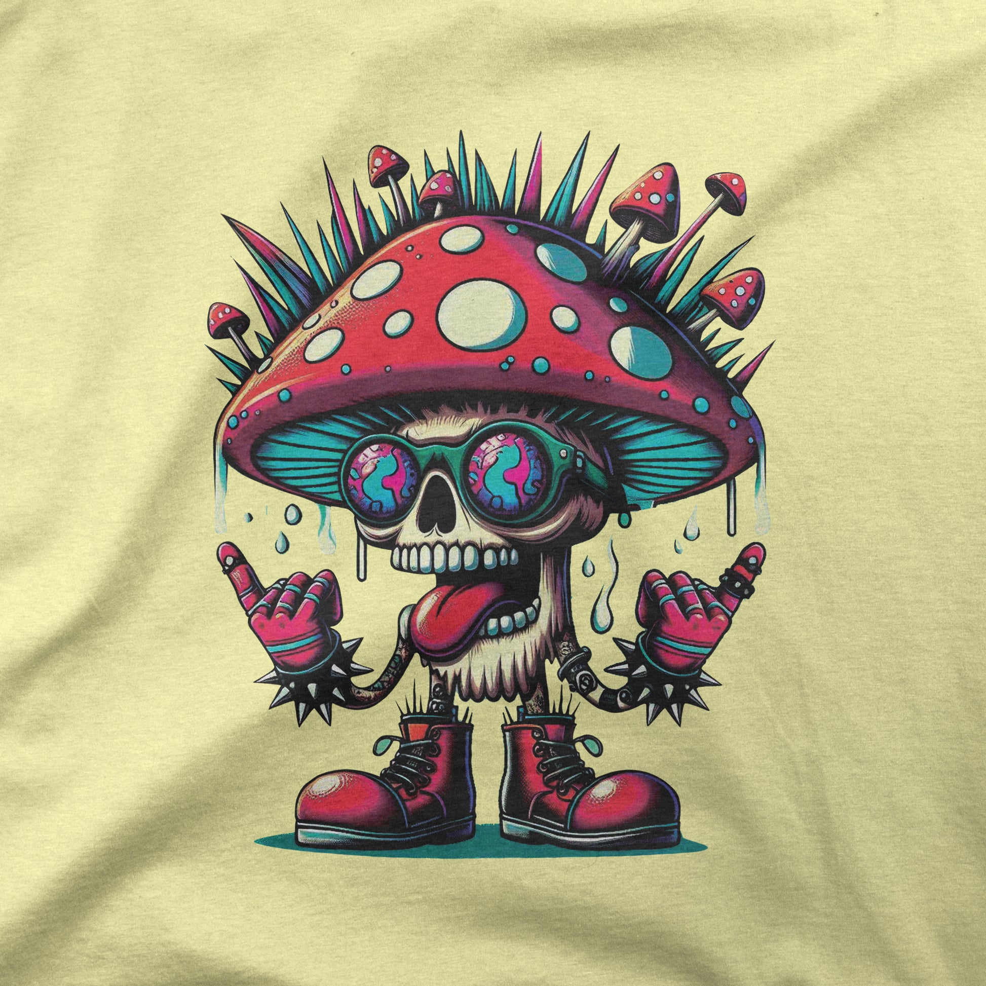 shroom-butter-yellow-round-neck-t-shirt