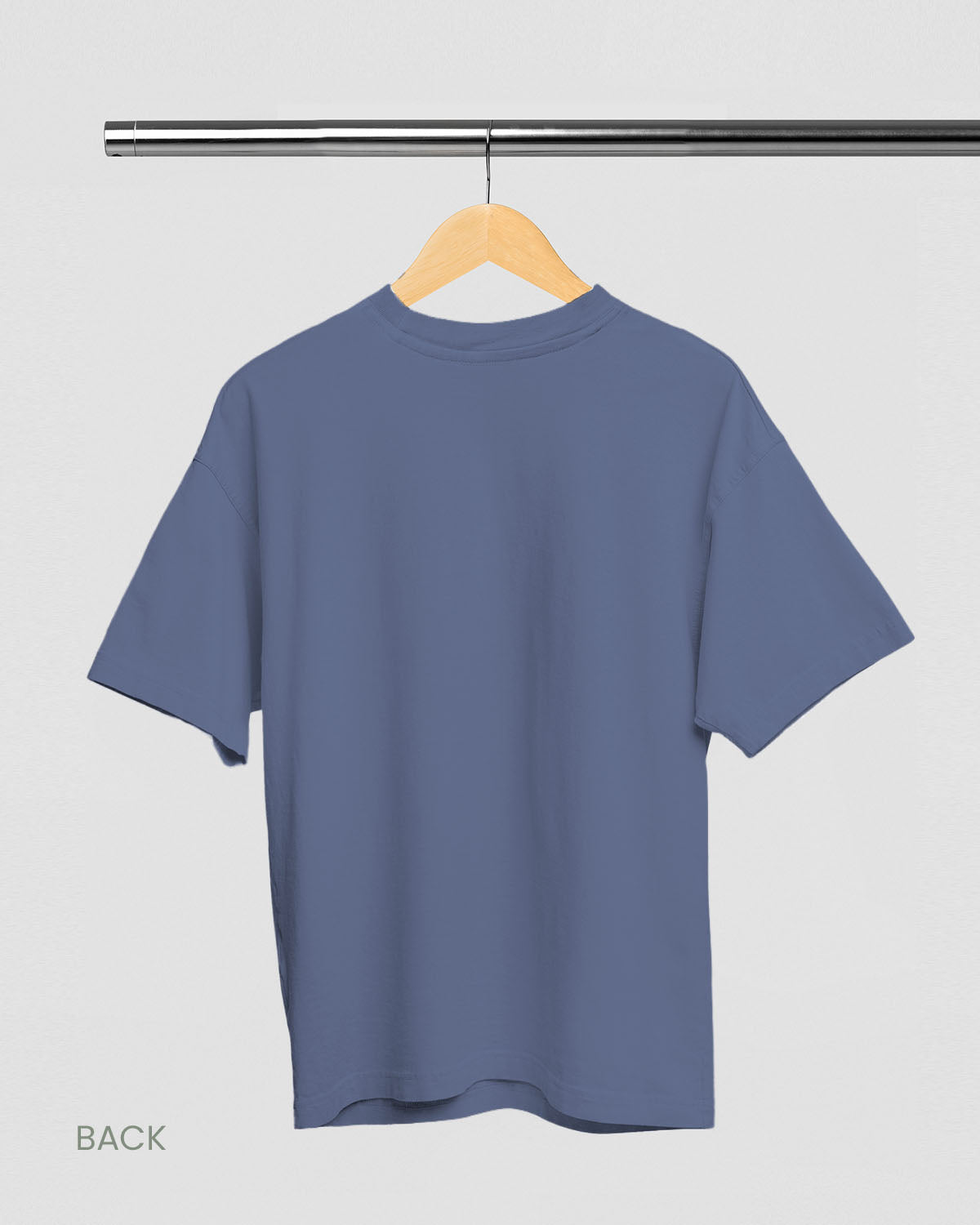 PLAIN SOLID: STEEL GREY OVERSIZED T-SHIRT FOR MEN