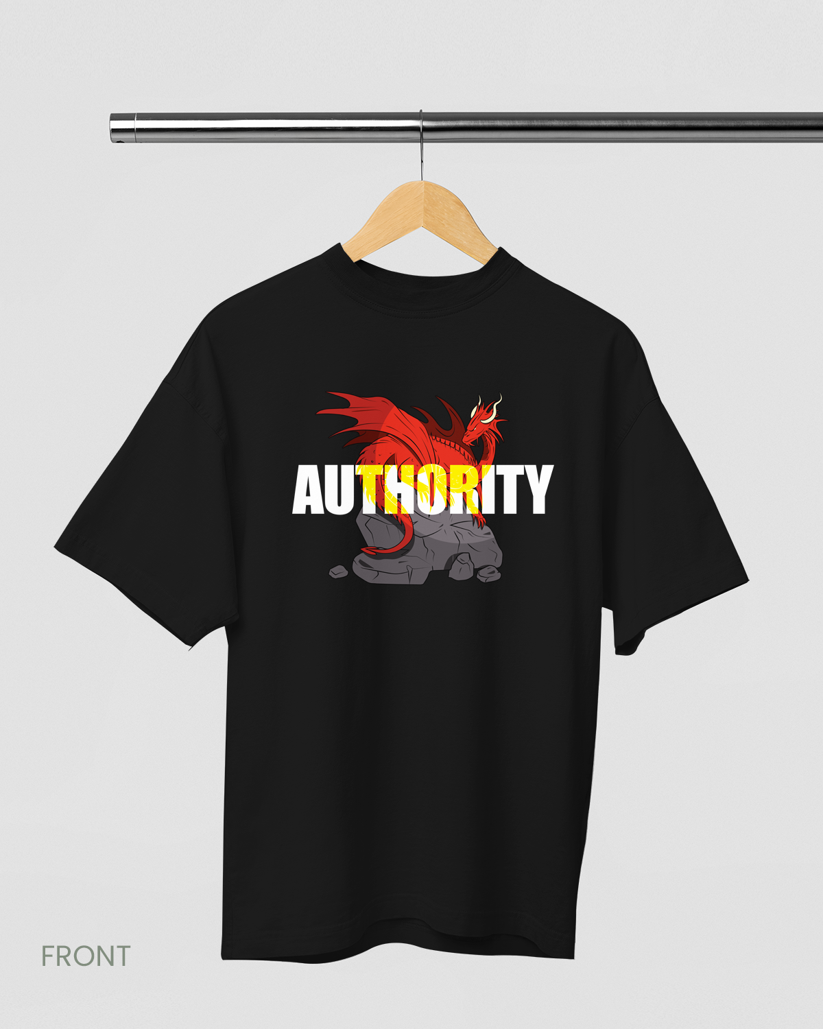 AUTHORITY: BLACK OVERSIZED T-SHIRT