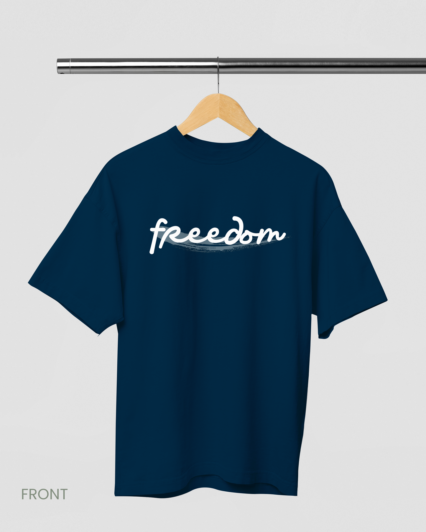 FREEDOM: NAVY BLUE MEN'S OVERSIZED T-SHIRT