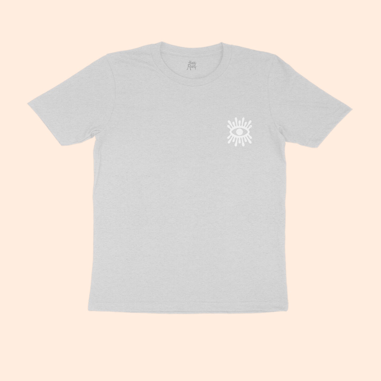 watch-out-melange-grey-round-neck-t-shirt