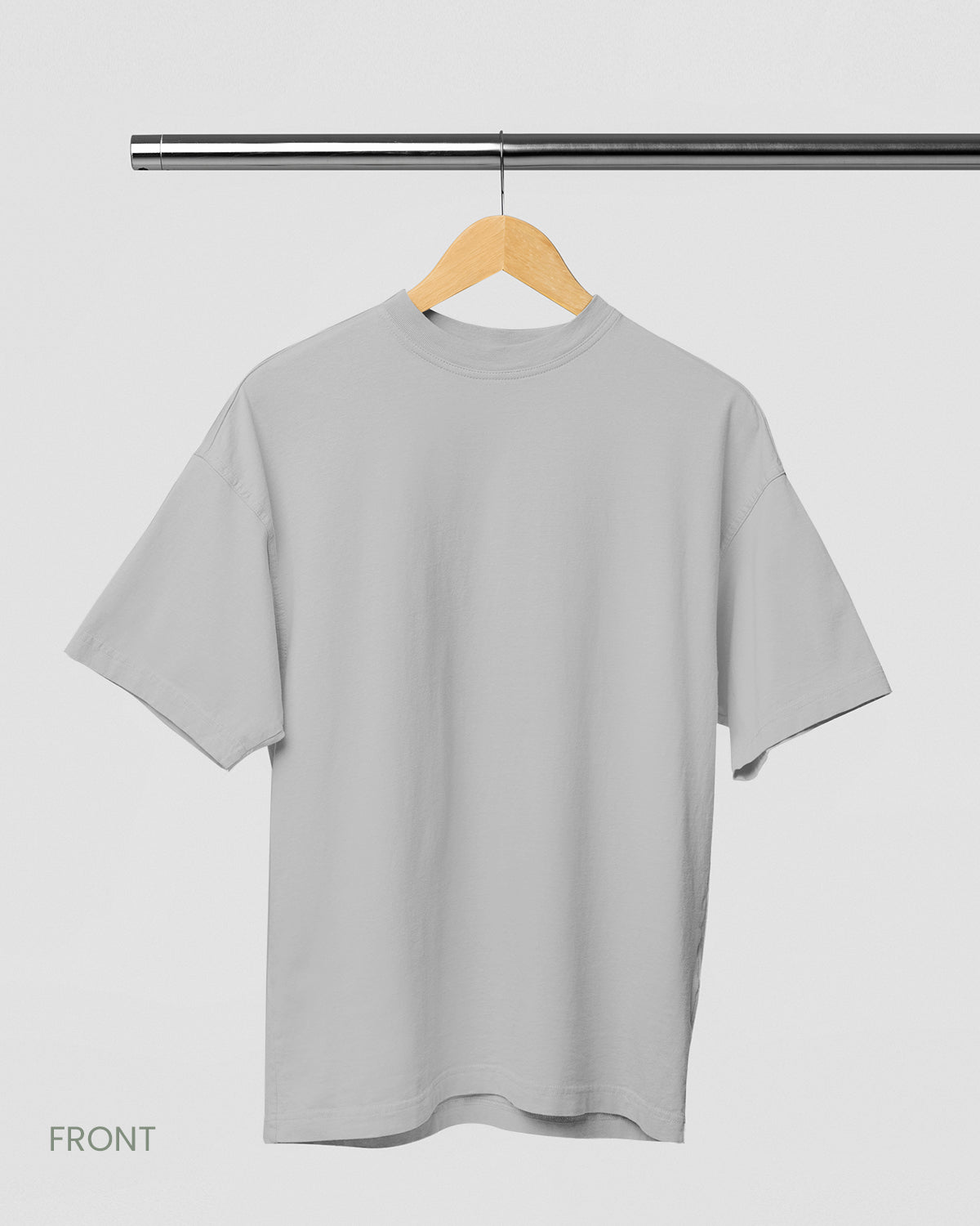 SOLID PLAIN: GHOST GREY PREMIUM OVERSIZED T-SHIRT