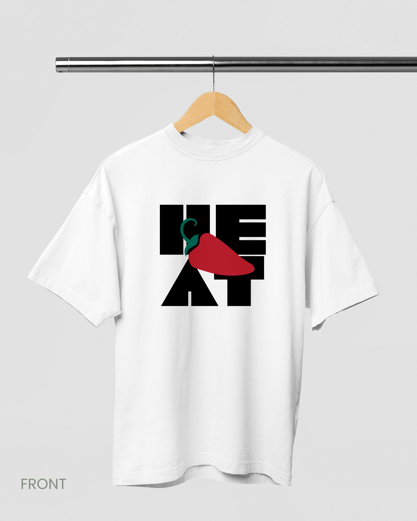 HEAT: WHITE OVERSIZED MEN'S T-SHIRT