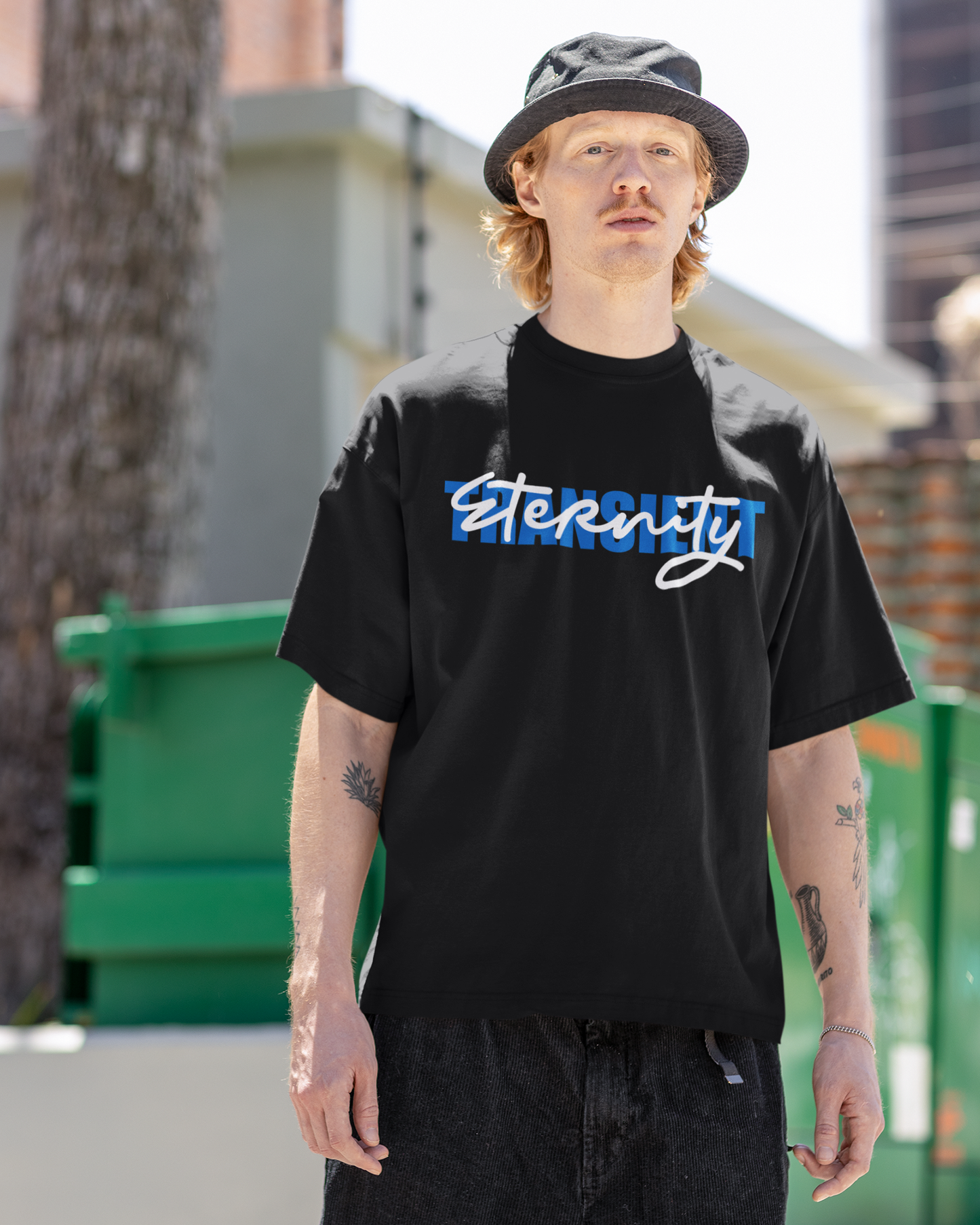 ETERNITY: BLACK MEN'S OVERSIZED T-SHIRT