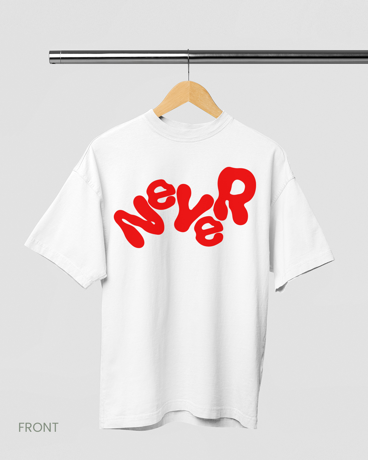 NEVER: WHITE OVERSIZED T-SHIRT