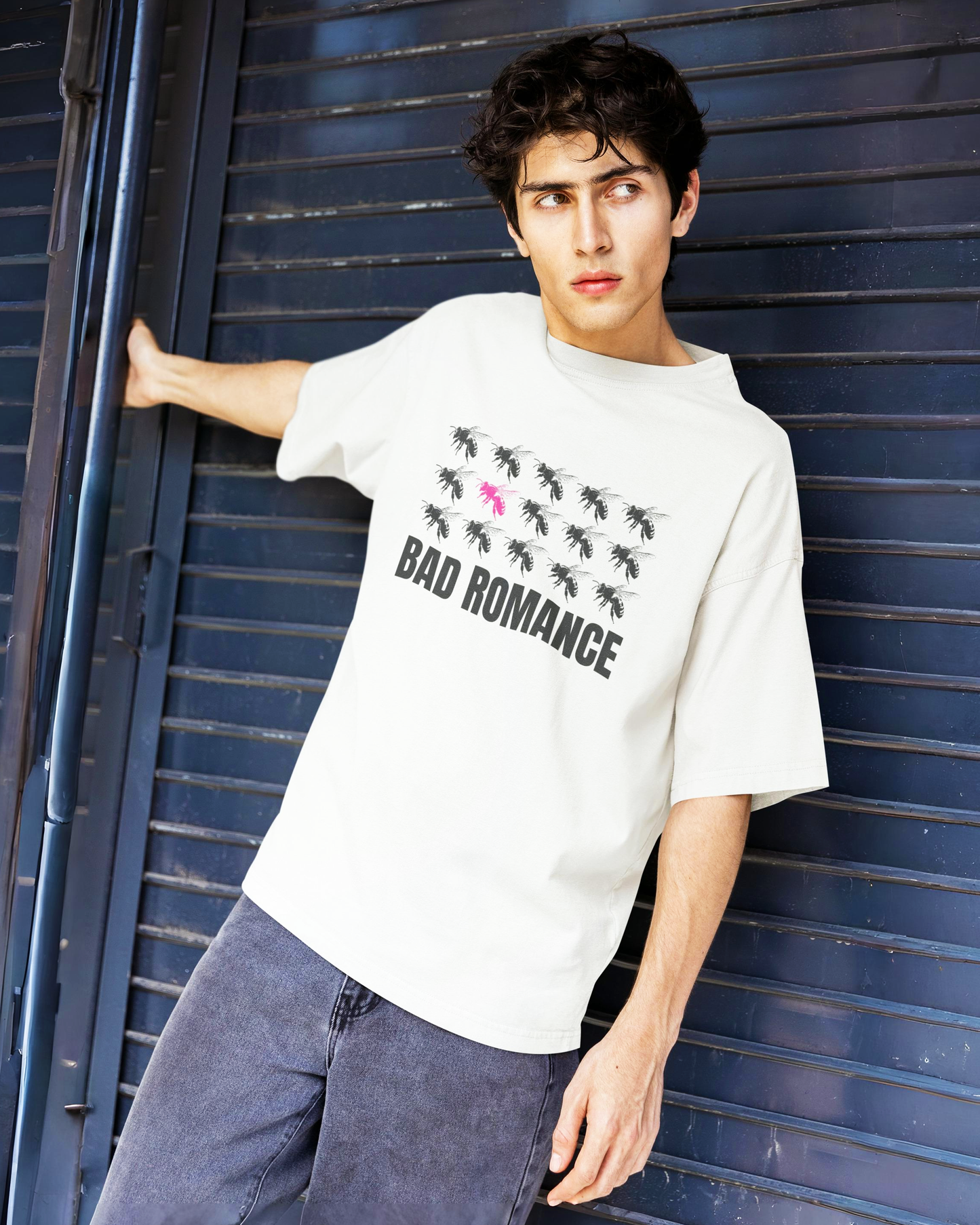 BAD ROMANCE: WHITE OVERSIZED T-SHIRT