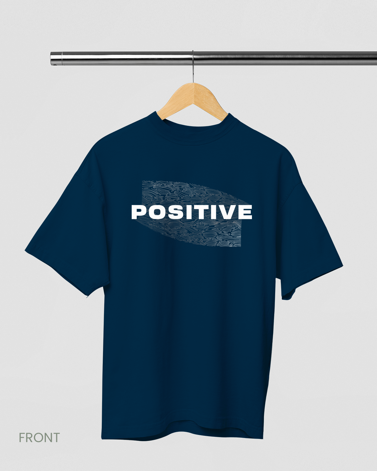 POSITIVE: NAVY BLUE OVERSIZED T-SHIRT