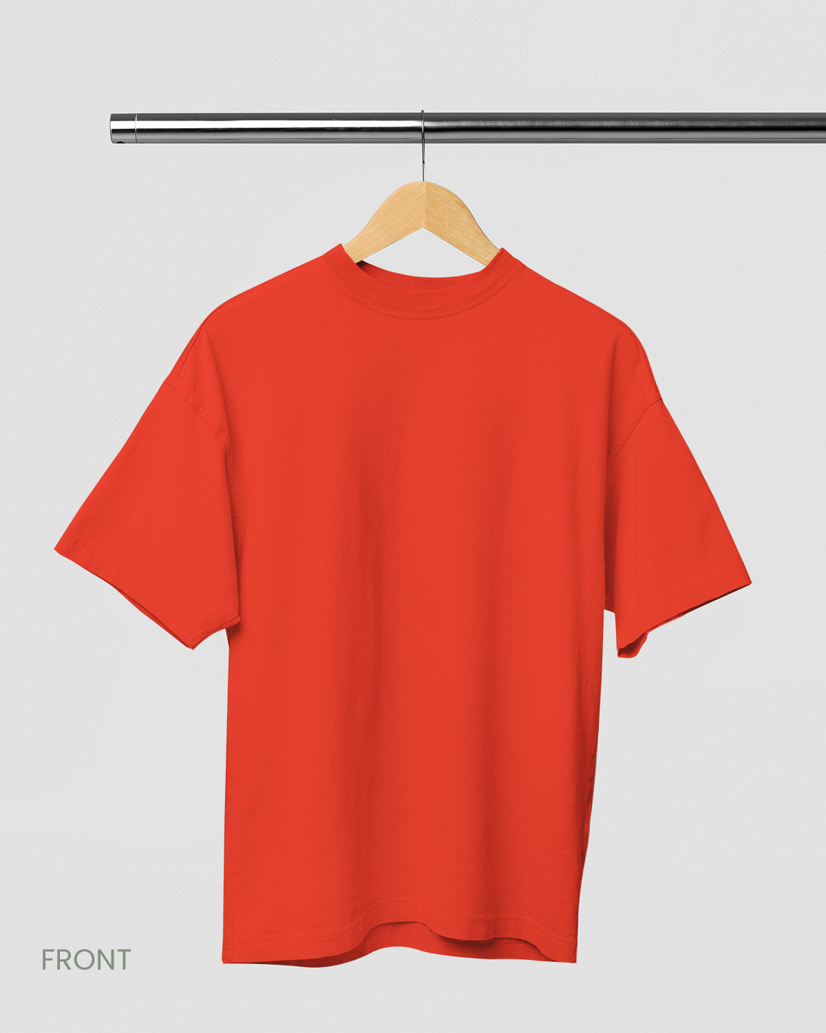 SOLID PLAIN: BRICK RED PREMIUM OVERSIZED T-SHIRT