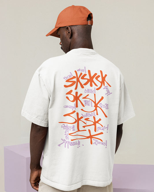 SKSK: WHITE OVERSIZED T-SHIRT FOR MEN