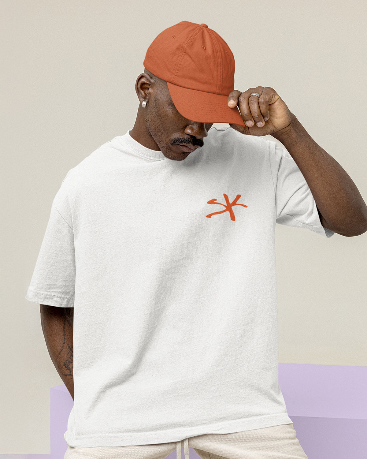 SKSK: WHITE OVERSIZED T-SHIRT FOR MEN