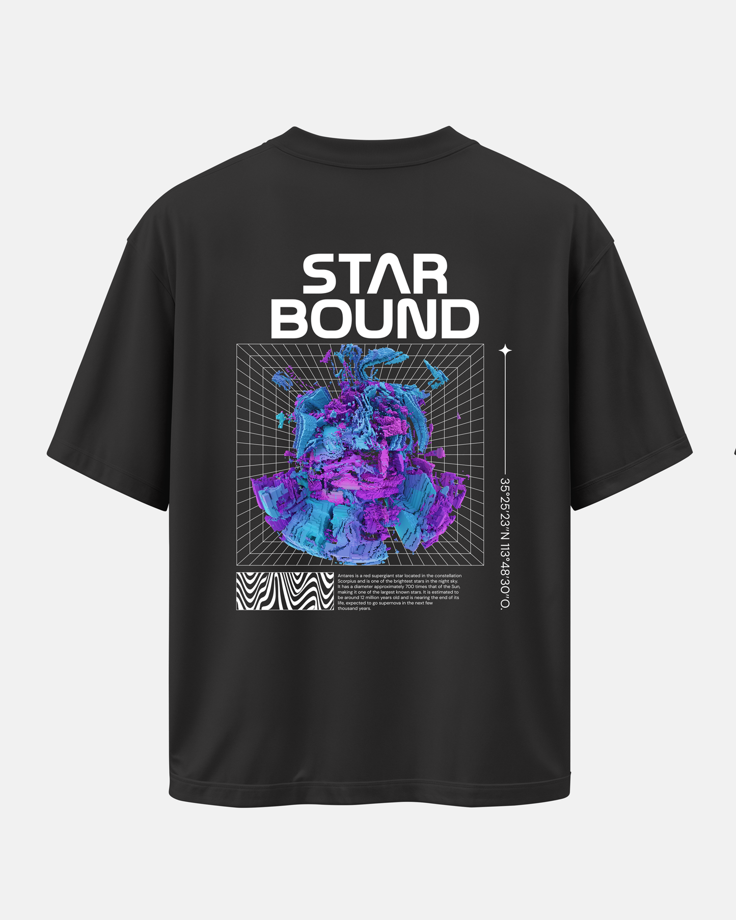 Black Oversized T-Shirt: Space Bound
