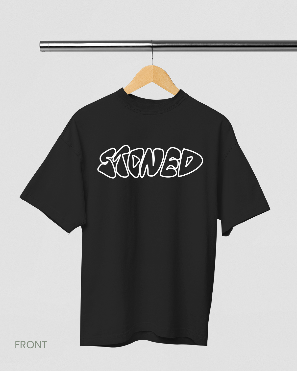 STONED: BLACK OVERSIZED T-SHIRT