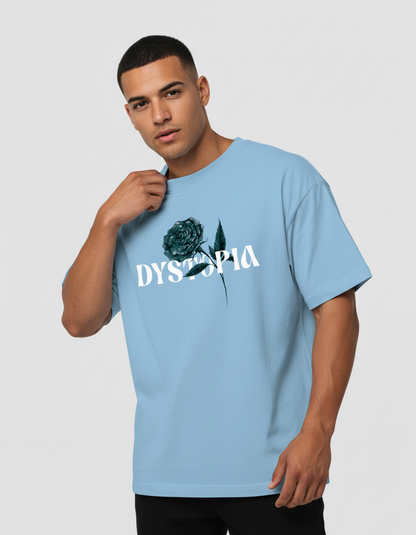 DYSTOPIA: BABY BLUE OVERSIZED T-SHIRT FOR MEN
