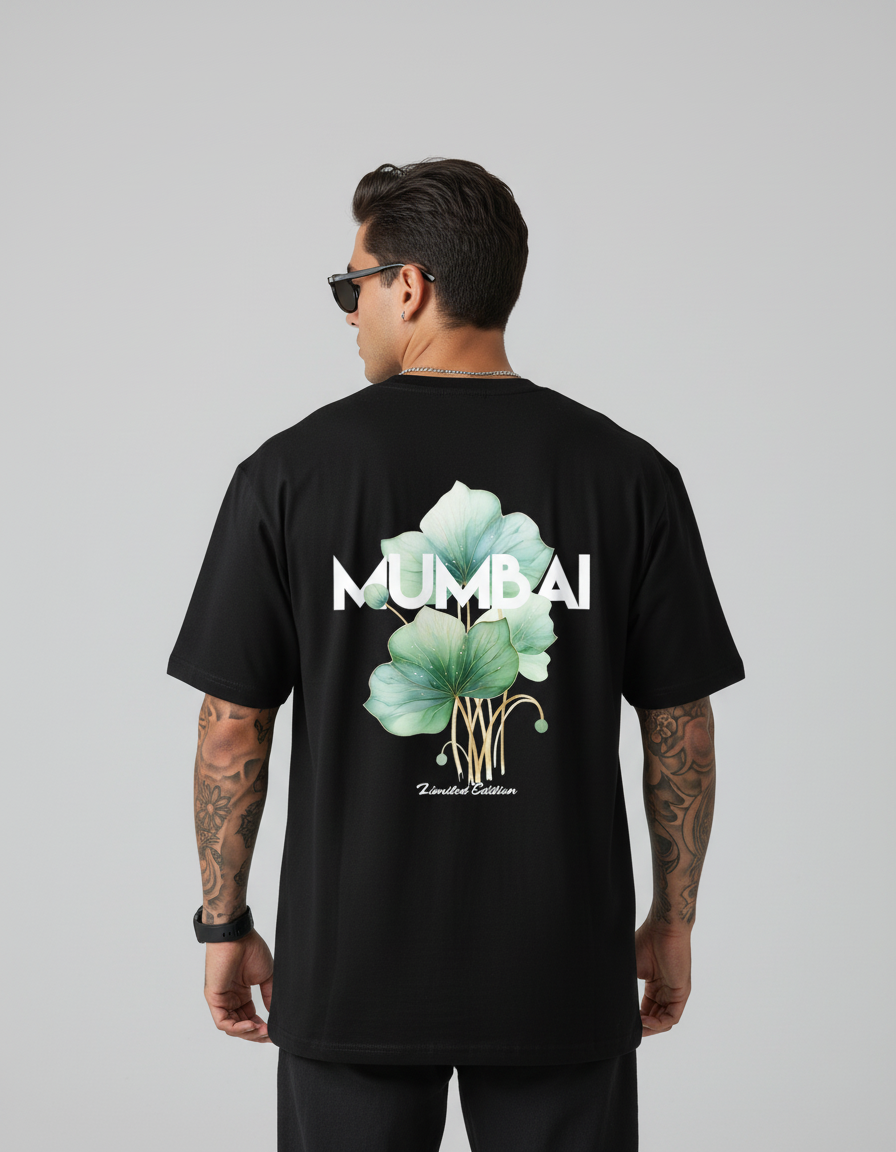 MUMBAI: BLACK OVERSIZED T-SHIRT FOR MEN