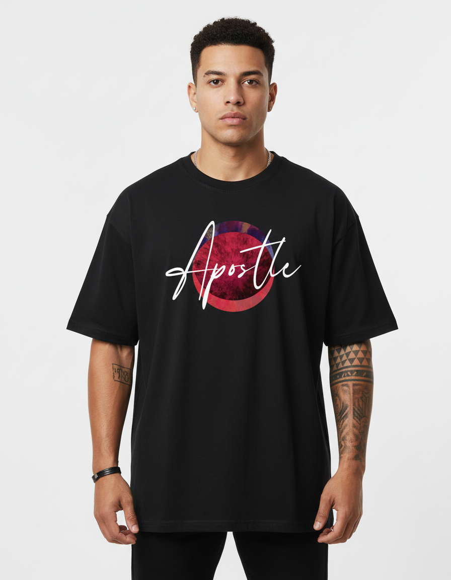 APOSTLE: OVERSIZED BLACK T-SHIRT FOR MEN
