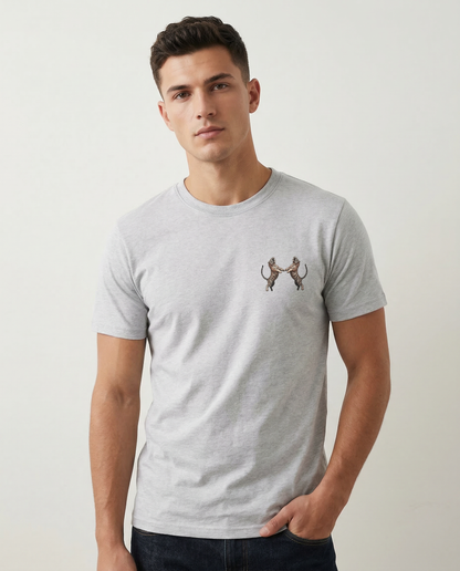 SUNDARBANS: MELANGE GREY ROUND NECK T-SHIRT