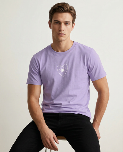 SEE LOVE: IRIS LAVENDER ROUND NECK T-SHIRT