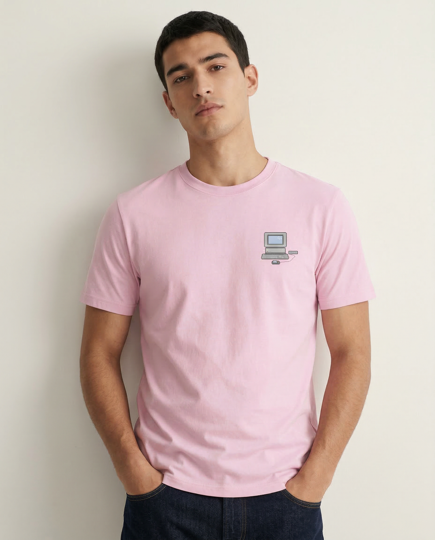OK COMPUTER: LIGHT PINK ROUND NECK T-SHIRT