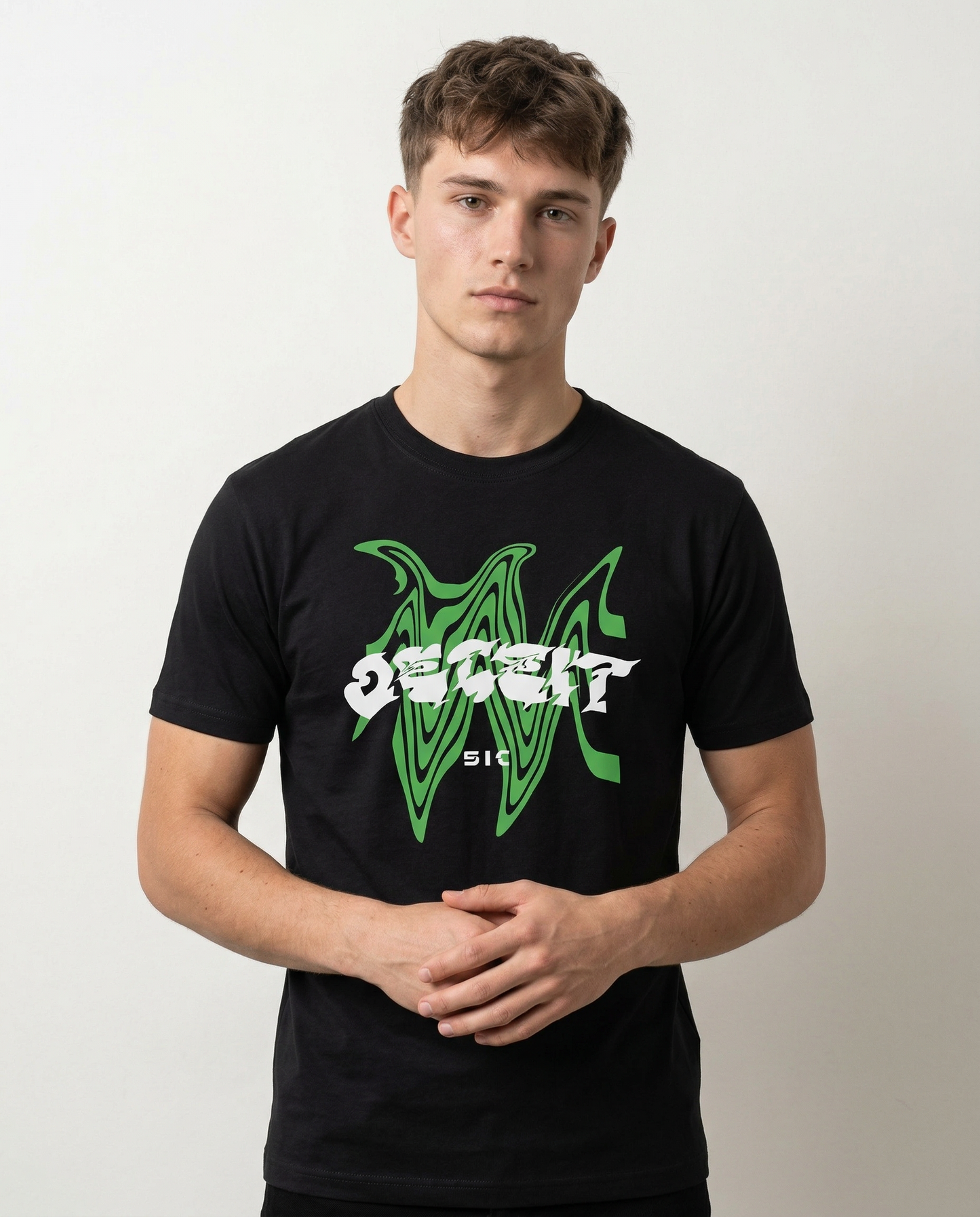 DECEIT: BLACK ROUND NECK T-SHIRT