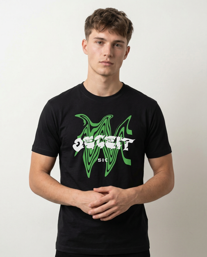 DECEIT: BLACK ROUND NECK T-SHIRT