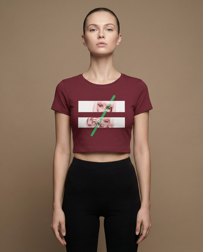 NOT EQUAL: MAROON CROP TOP