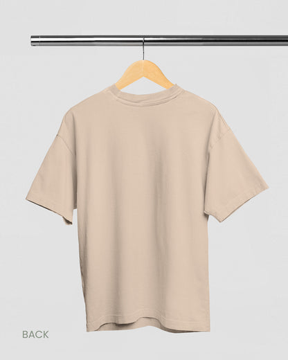 SOLID PLAIN: BEIGE PREMIUM OVERSIZED T-SHIRT