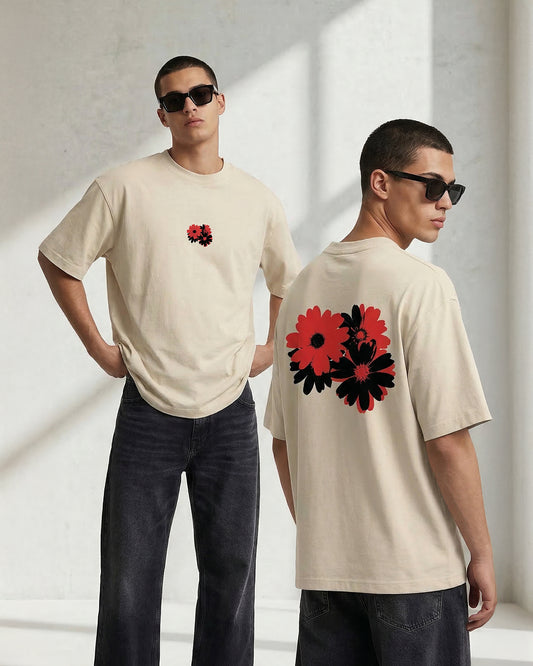 SPRING03: Beige Premium Oversized T-Shirt for Men