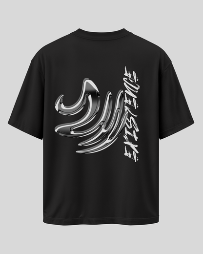 Black Printed Oversized T-Shirted