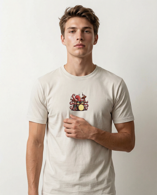 OCTAVARIUM: WHITE ROUND NECK T-SHIRT