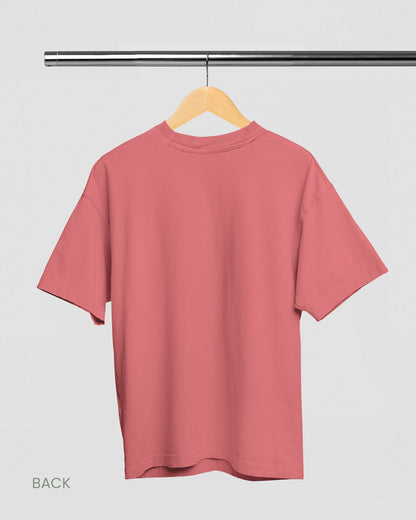 Solid Plain Dusty Rose Oversized T-Shirt for Men