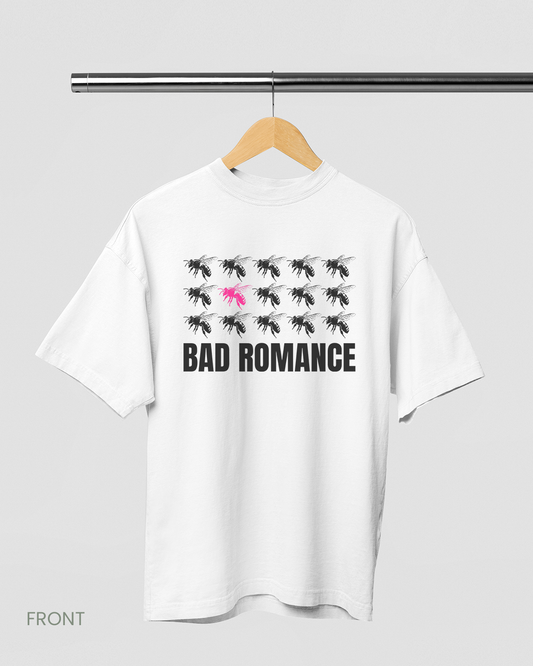 BAD ROMANCE: WHITE OVERSIZED T-SHIRT