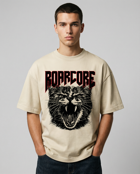 ROARCORE: Off White Oversized T-Shirt
